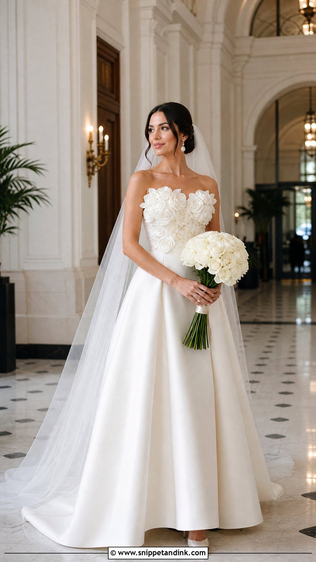 Rose Applique Wedding Dress - Snippet and Ink - 25 Flowers Wedding Dresses