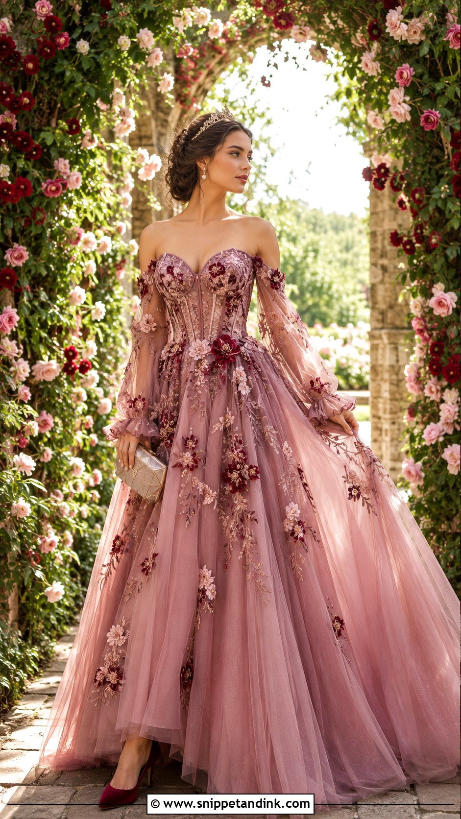 Rose Garden Ball Gown - Snippet and Ink - 20 Ball Gown Fantasy Royal Ideas