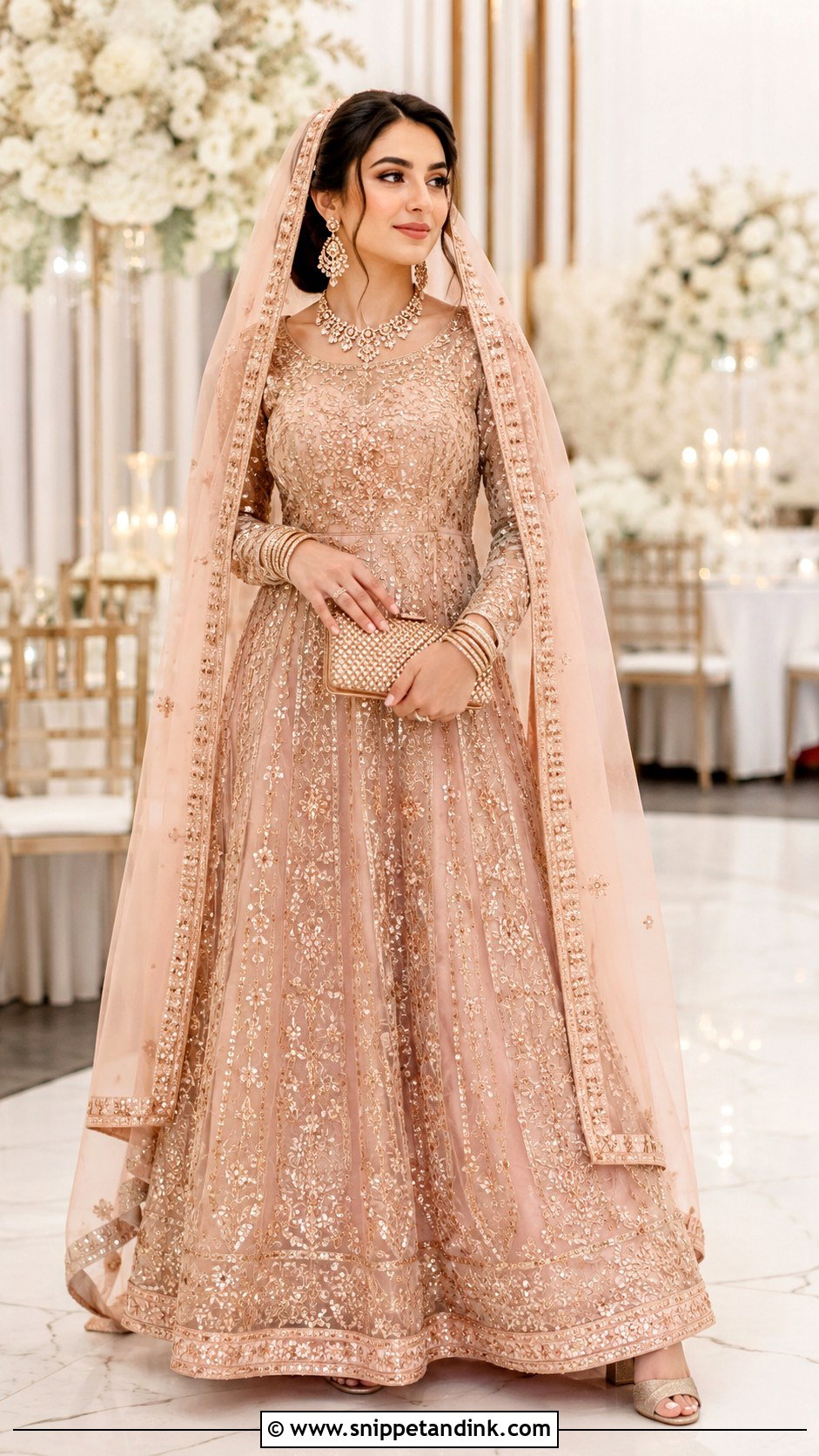 Rose Gold Afghani Wedding Dress - Snippet and Ink - 20 Afghani Wedding Dress Ideas