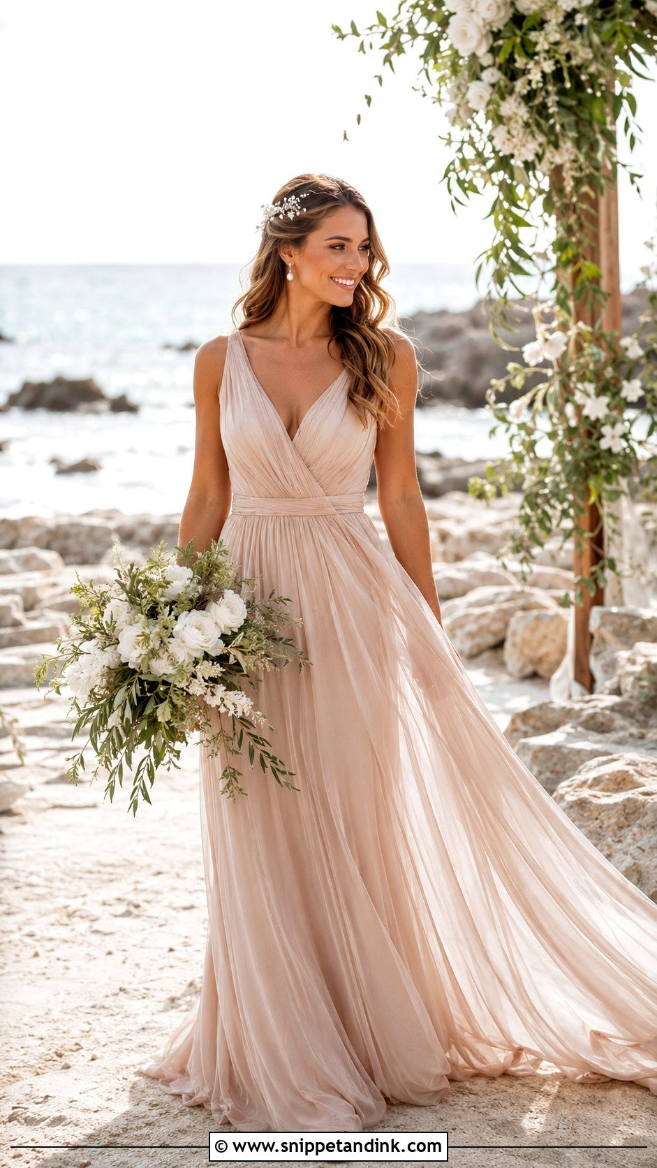 Rose Gold Beach Wedding Dress - Snippet and Ink - 25 Rose Gold Wedding Dress Ideas