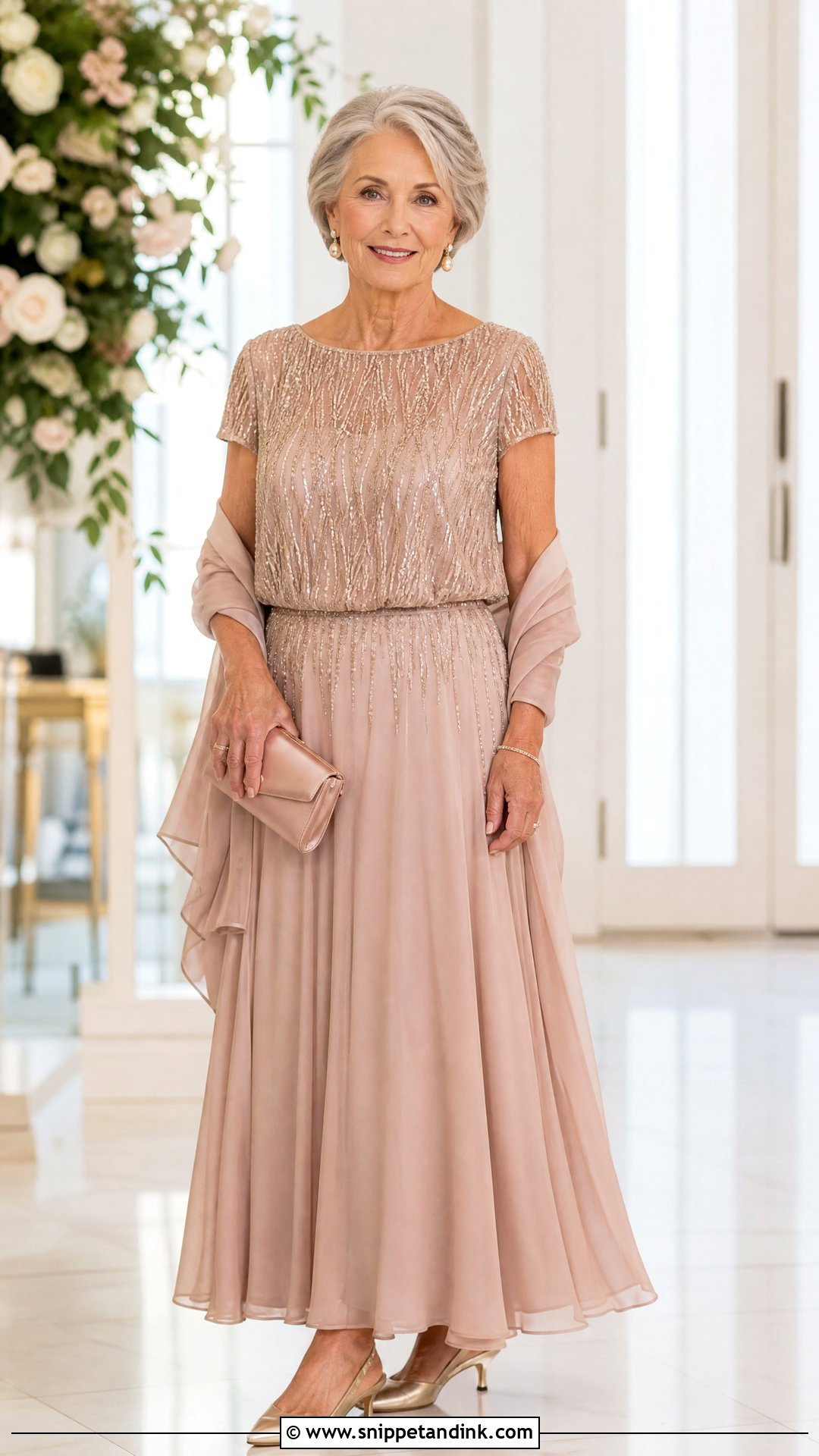 Rose Gold Beaded Nana Wedding Dress - Snippet and Ink - 20 Nana Wedding Dress Ideas