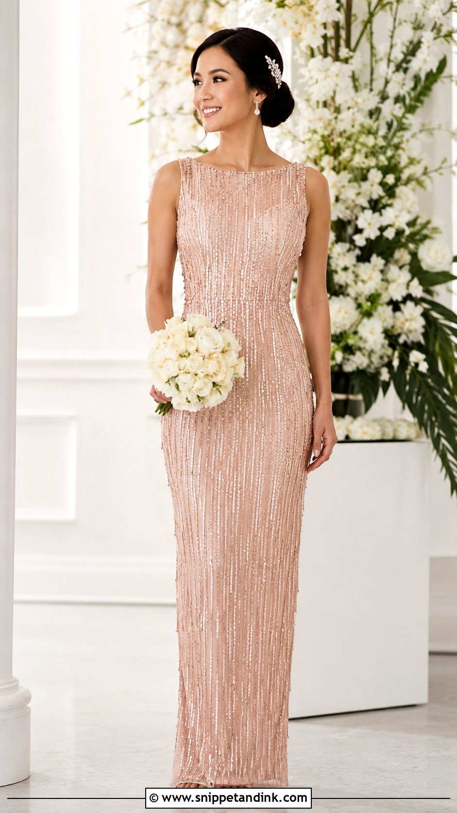 Rose Gold Beaded Wedding Dress - Snippet and Ink - 25 Rose Gold Wedding Dress Ideas