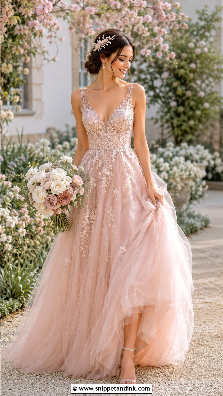 Rose Gold Blush Wedding Dress - Snippet and Ink - 25 Rose Gold Wedding Dress Ideas