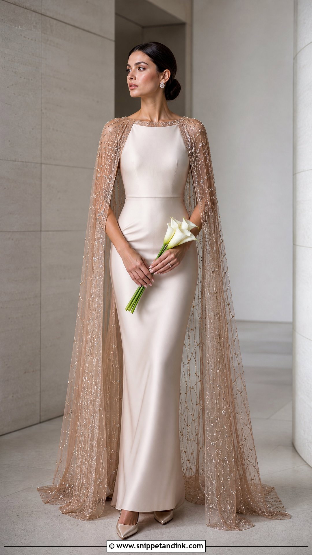 Rose Gold Cape Wedding Dress - Snippet and Ink - 20 Rose Gold Wedding Dress the Bride Ideas