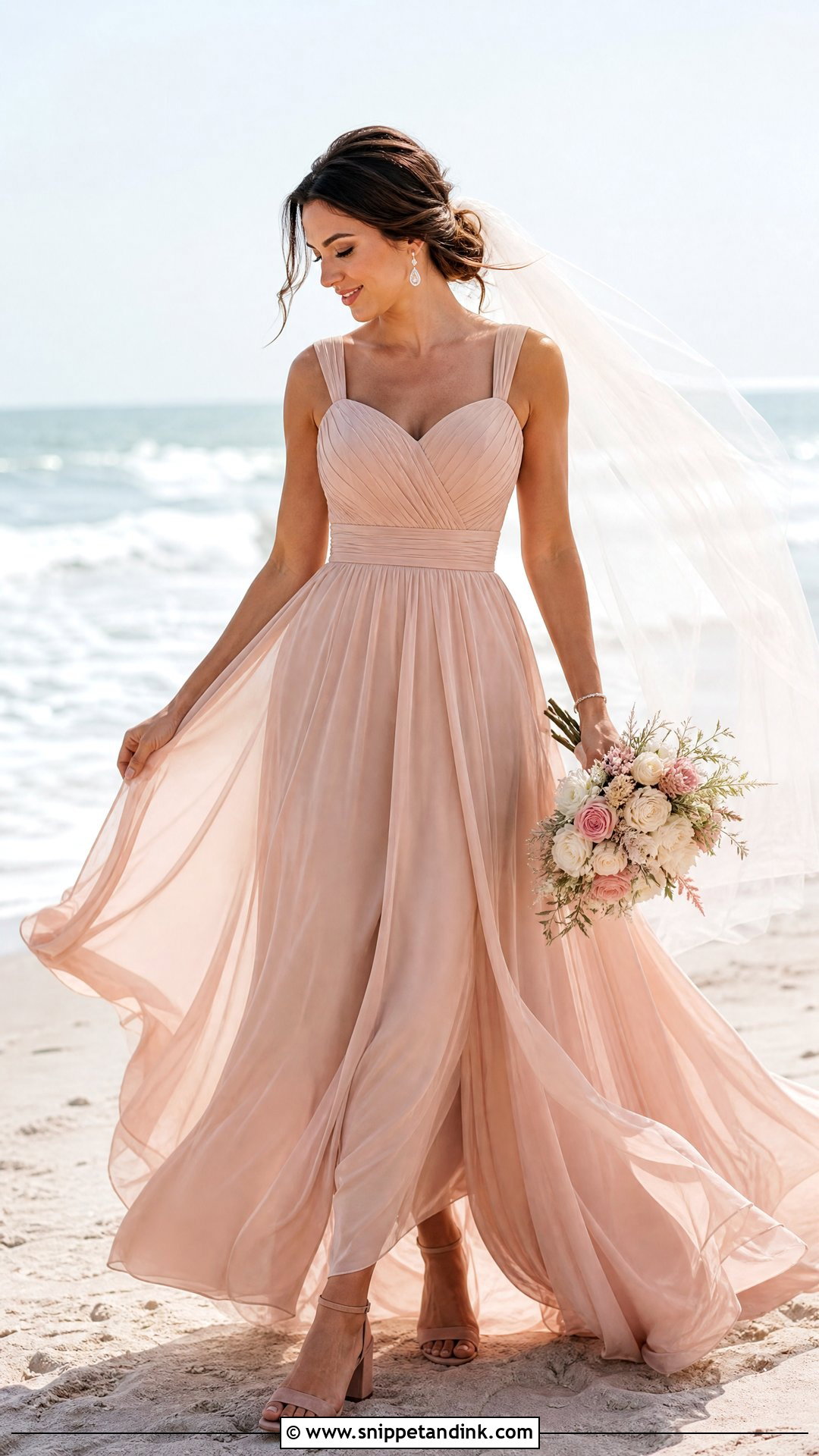 Rose Gold Chiffon Wedding Dress - Snippet and Ink - 20 Rose Gold Wedding Dress the Bride Ideas