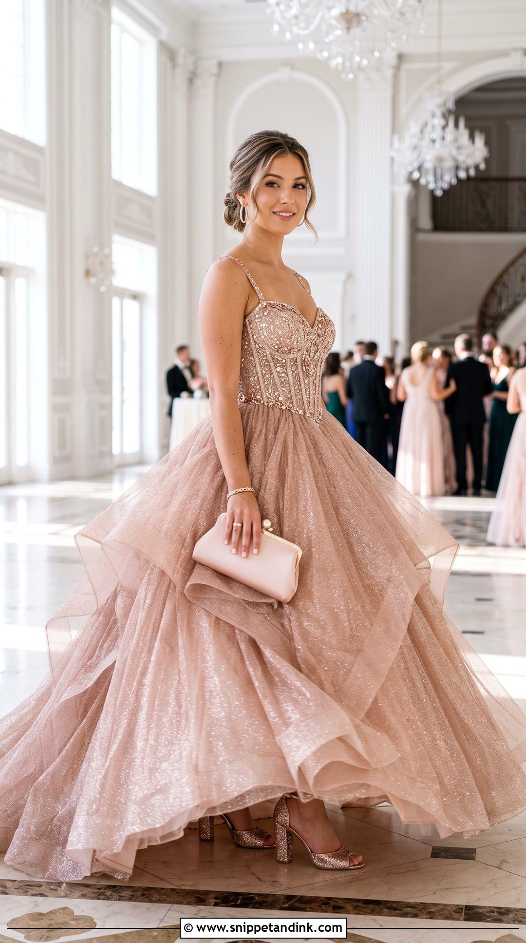Rose Gold Glitter Huge Ball Gown - Snippet and Ink - 20 Huge Ball Gowns
