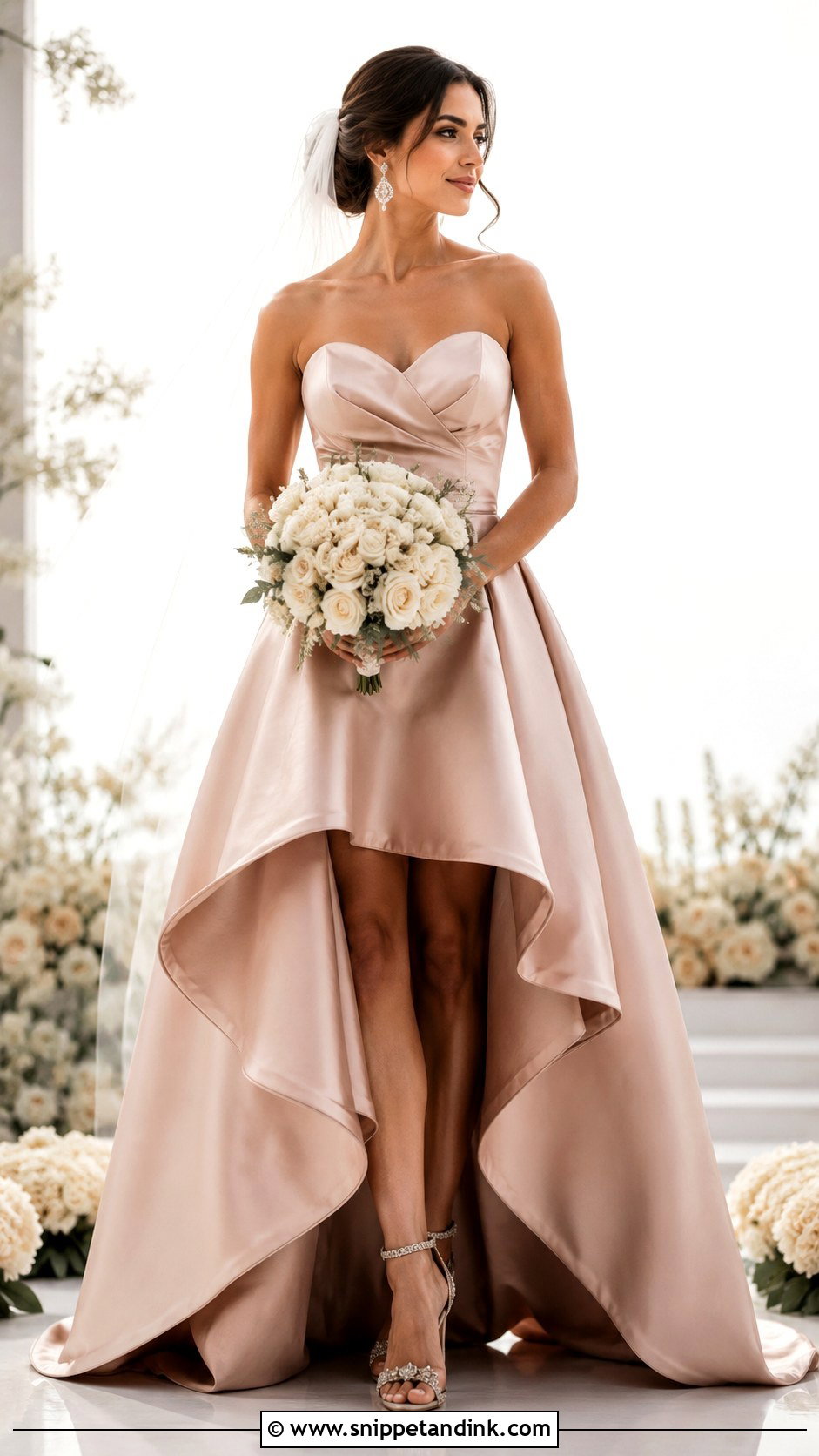Rose Gold High Low Wedding Dress - Snippet and Ink - 25 Rose Gold Wedding Dress Ideas