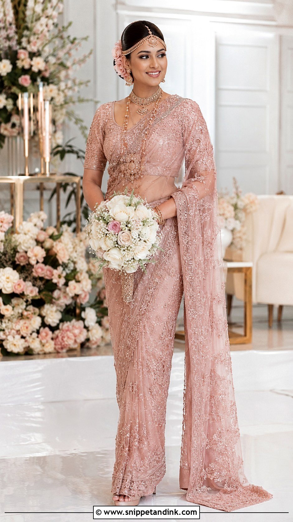 Rose Gold Kandyan Bride - Snippet and Ink - 20 Kandian Bride Sri Lanka Ideas