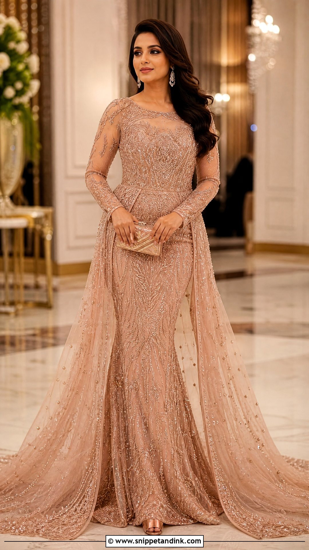 Rose Gold Mermaid Walima Gown - Snippet and Ink - 20 Walima Gown Ideas
