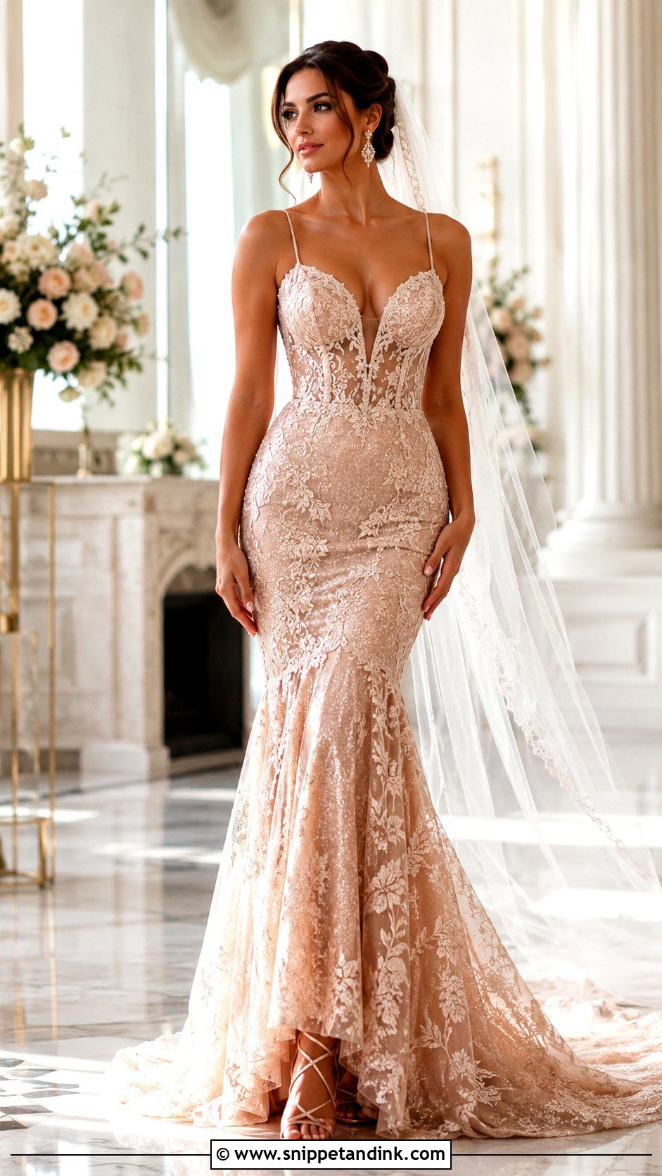 Rose Gold Mermaid Wedding Dress - Snippet and Ink - 25 Rose Gold Wedding Dress Ideas