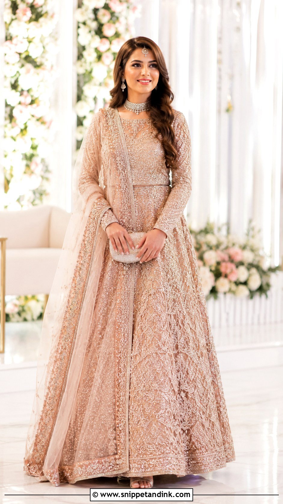 Rose Gold Nikah Lehenga Outfit - Snippet and Ink - 25 Pakistani Nikah Outfit Ideas