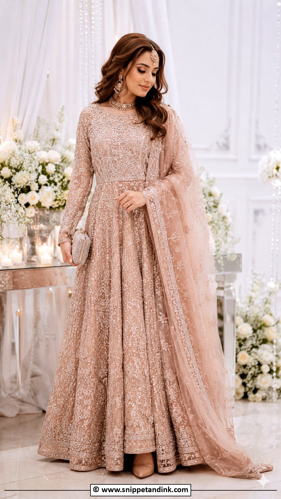 Rose Gold Nikkah Gown Outfit - Snippet and Ink - 35 Nikkah Dress Ideas
