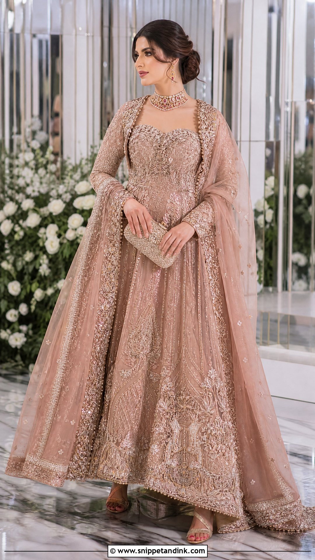 Rose Gold Pakistani Bridal Gown - Snippet and Ink - 20 Pakistani Bridal Gowns