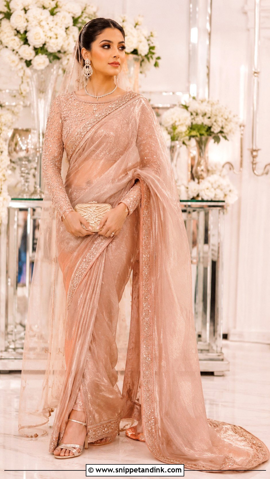 Rose Gold Pakistani Bridal Saree - Snippet and Ink - 20 New Pakistani Bridal Dresses
