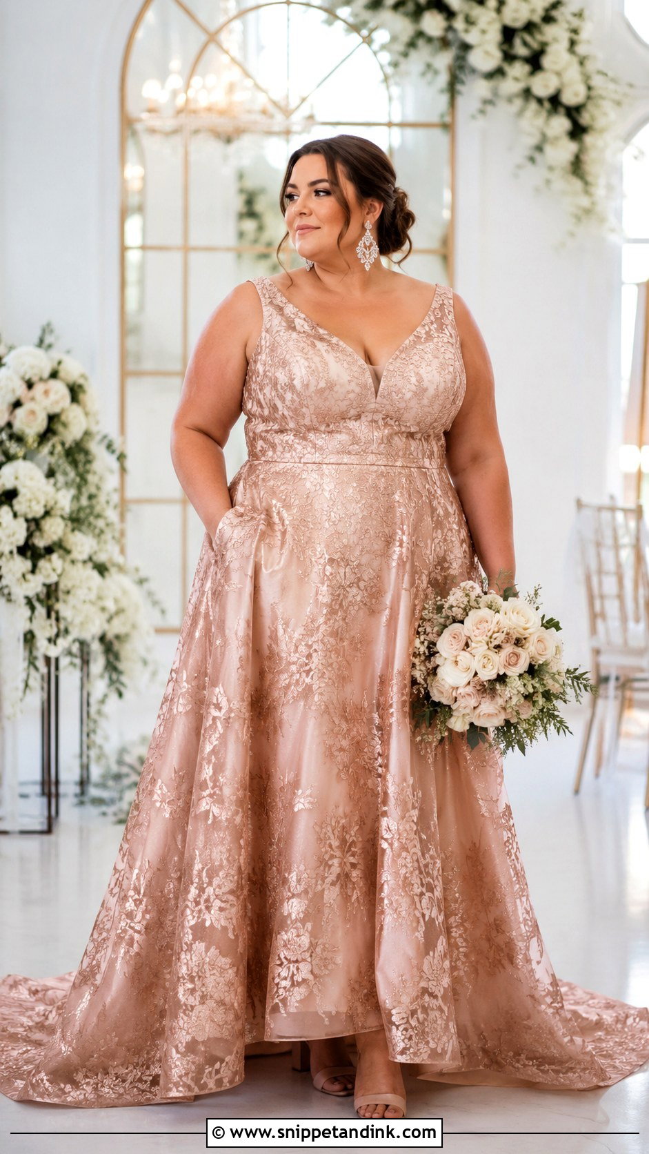 Rose Gold Plus Size Wedding Dress - Snippet and Ink - 25 Rose Gold Wedding Dress Ideas