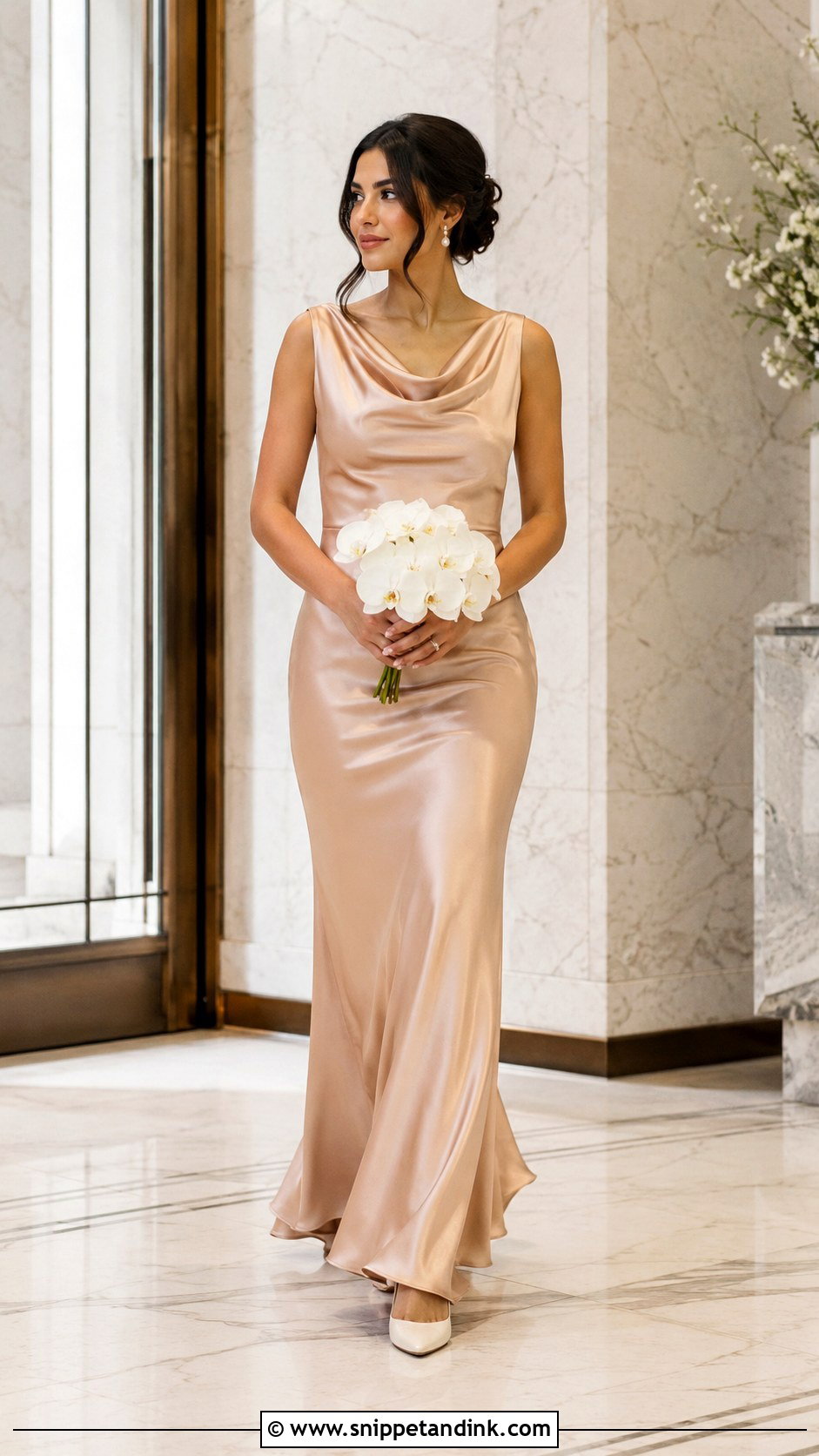 Rose Gold Satin Wedding Dress - Snippet and Ink - 25 Rose Gold Wedding Dress Ideas
