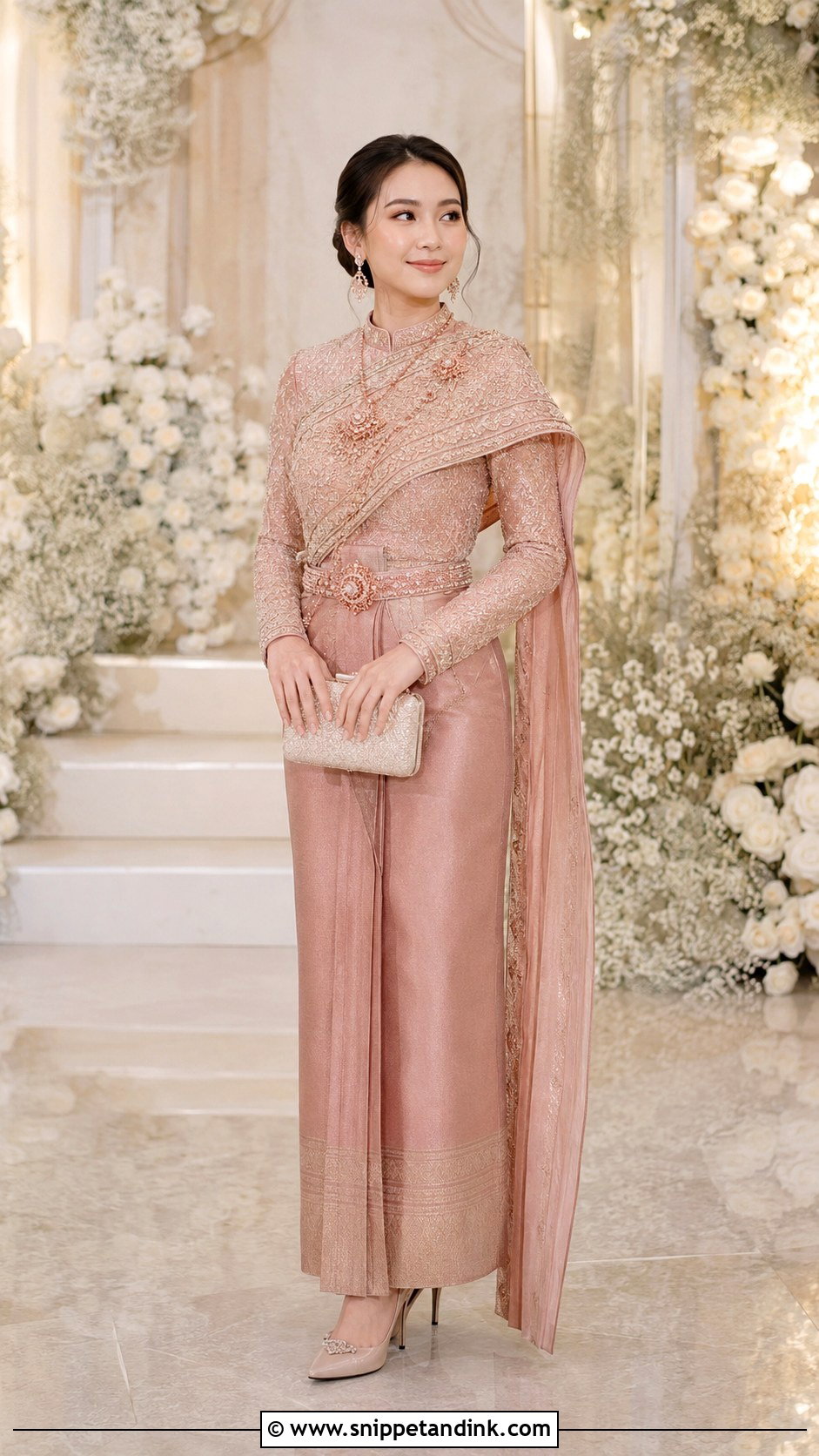Rose Gold Thai Wedding Dress - Snippet and Ink - 20 Modern Thai Wedding Dress Ideas