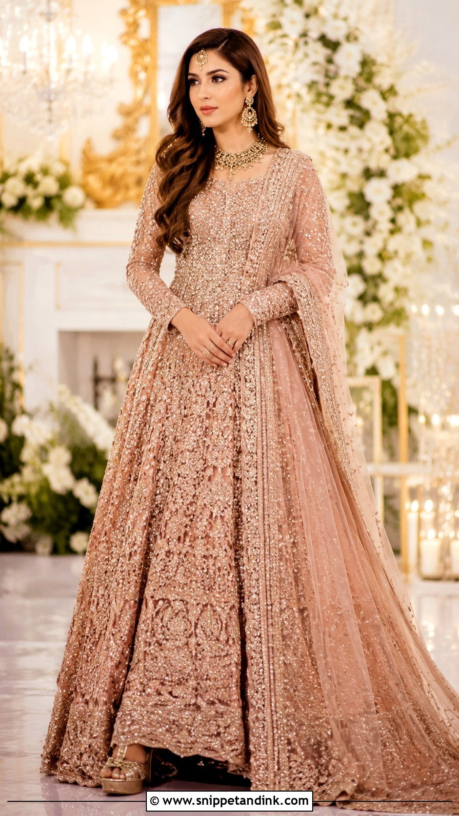Rose Gold Walima Bridal Lehenga - Snippet and Ink - 25 Walima Bridal Dress Pakistan Ideas