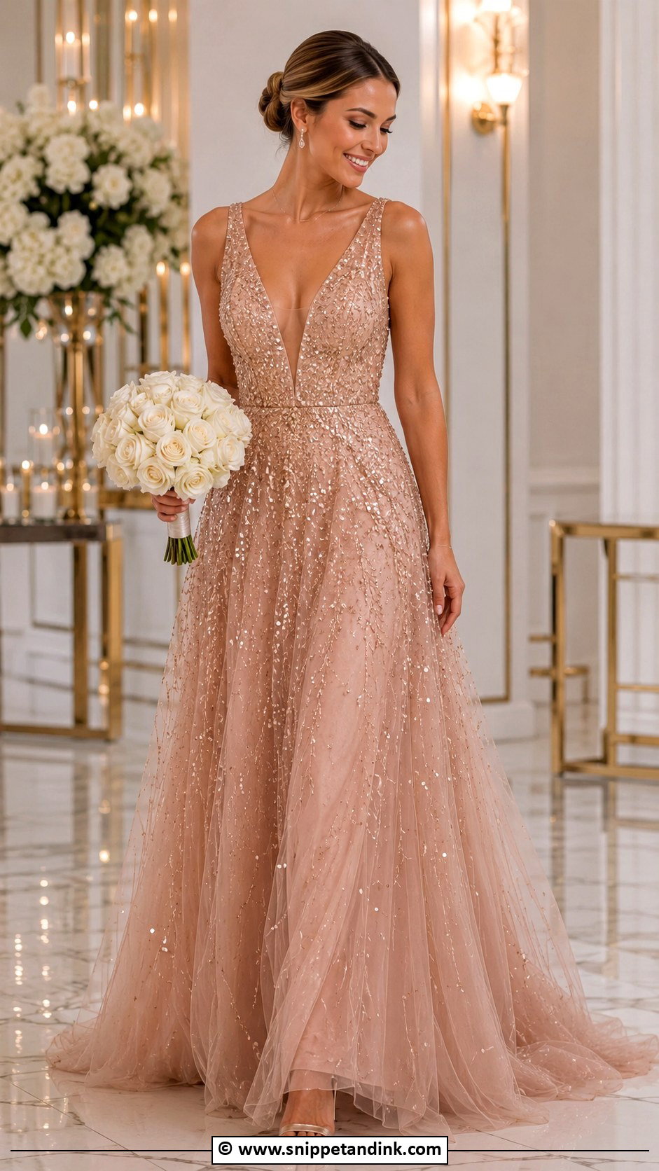 Rose Gold Wedding Dress - Snippet and Ink - 25 Colourful Wedding Dress Ideas