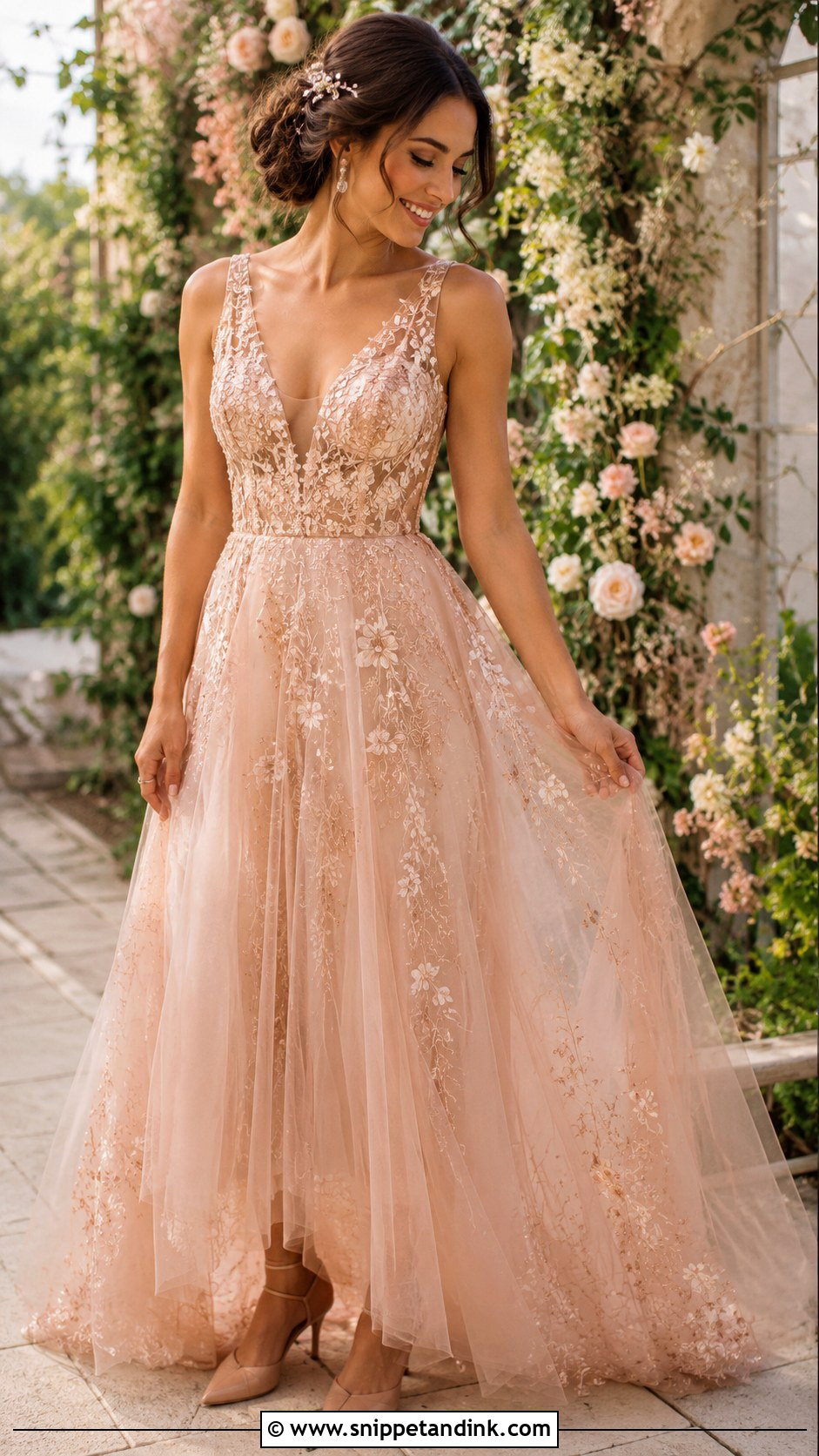 Rose Gold Wedding Dress - Snippet and Ink - 25 Golden Wedding Dress Ideas