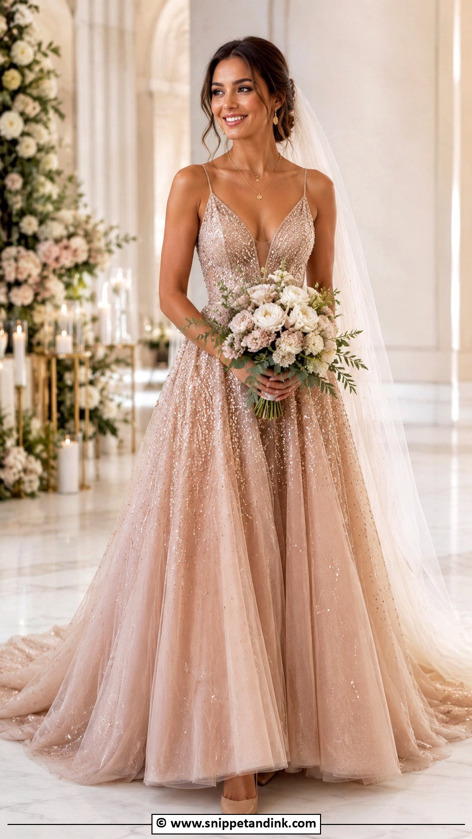 Rose Gold Wedding Dress - Snippet and Ink - 25 Color Wedding Dress Ideas