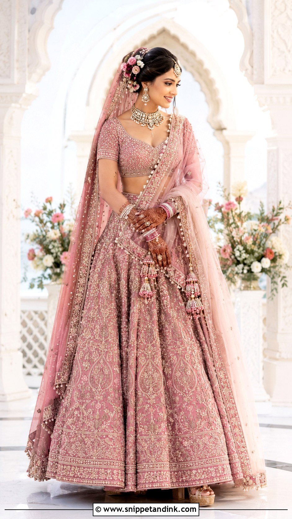 Rose Pink Barat Bridal Lehenga - Snippet and Ink - 20 Barat Bridal Dress Ideas