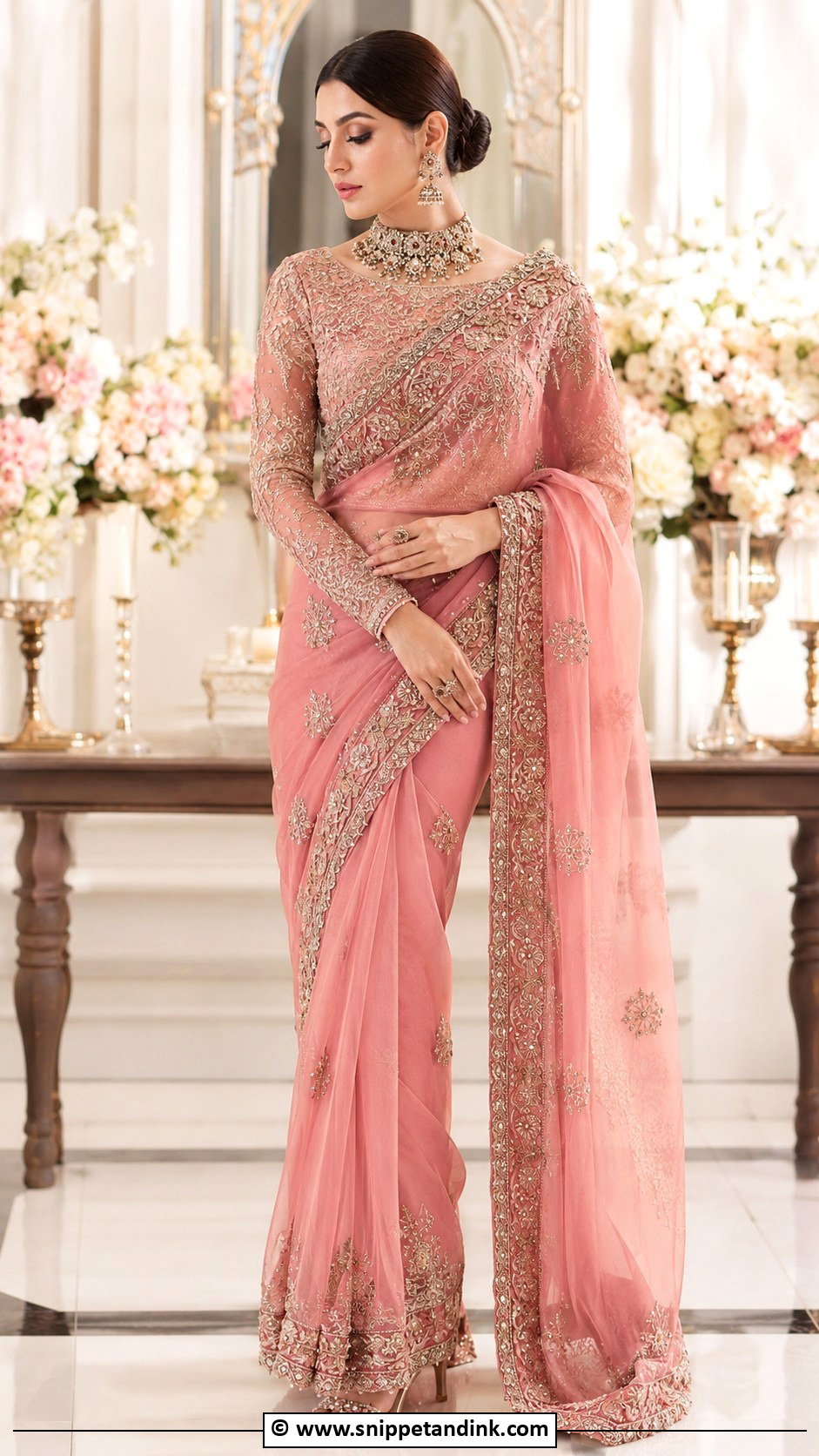 Rose Pink Pakistani Bridal Saree - Snippet and Ink - 30 Pink Pakistani Bridal Dress Ideas