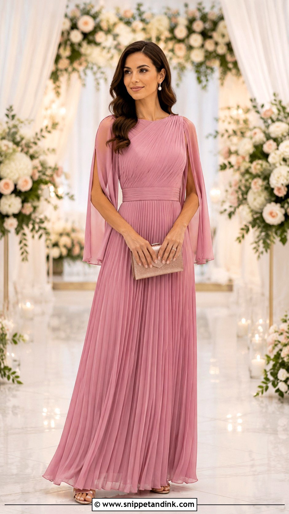 Rose Pink Pleated Sister of the Bride Dress - Snippet and Ink - 20 Dresses Sister of the Bride