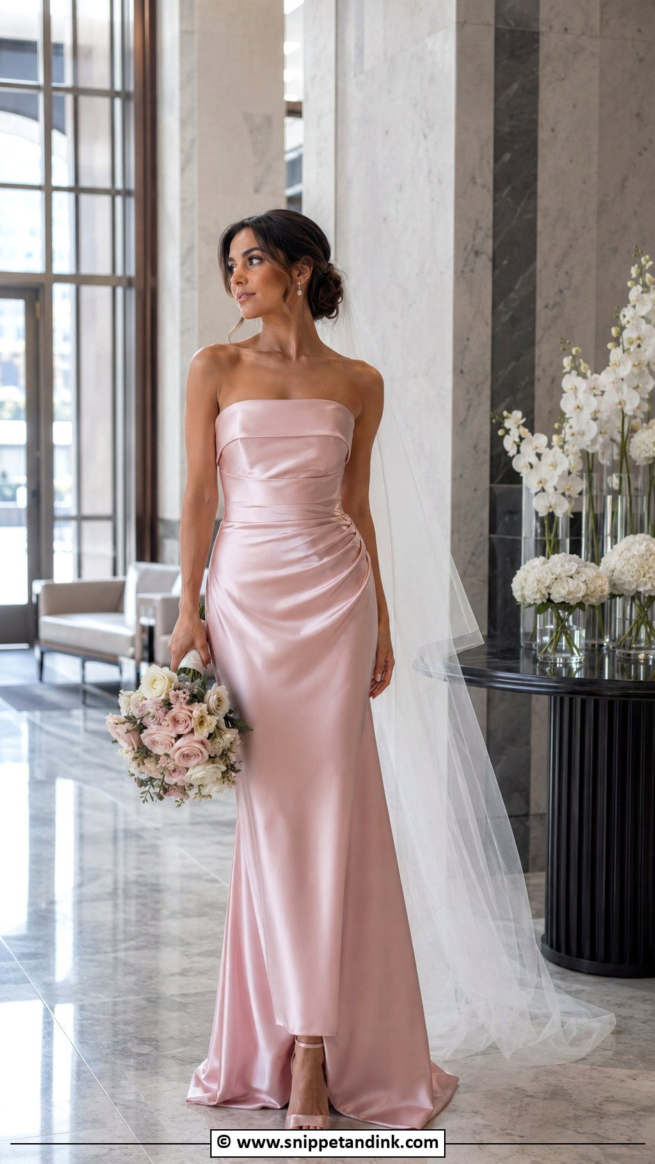 Rose Pink Satin Wedding Dress - Snippet and Ink - 35 Pink Wedding Dress Ideas