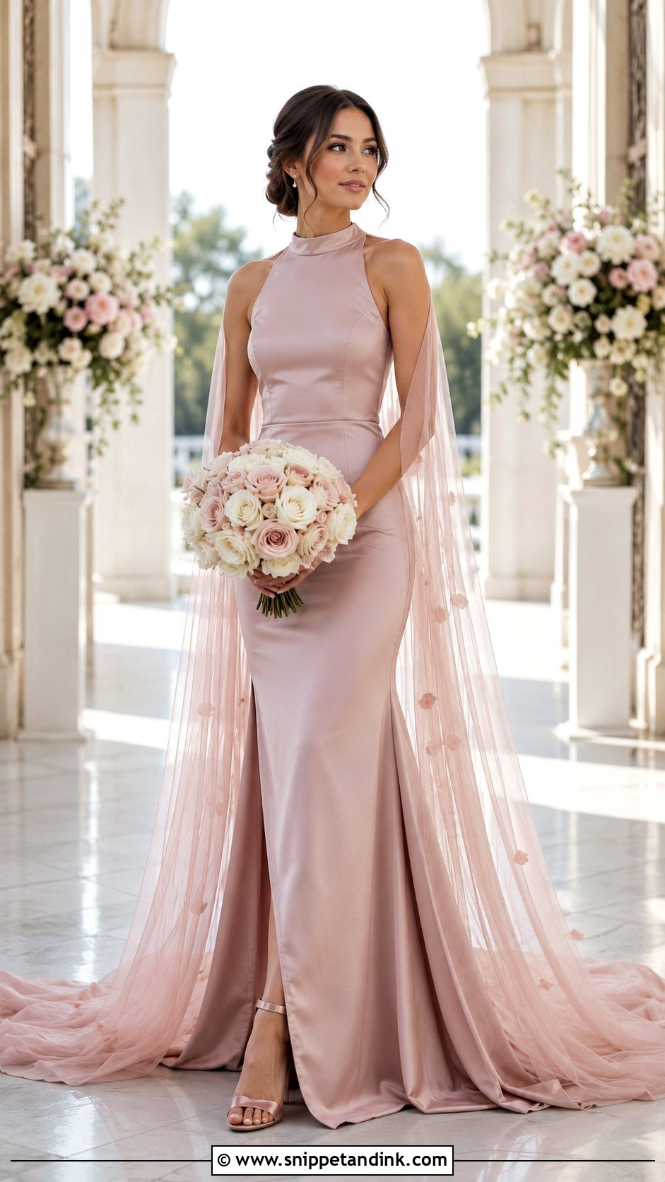 Rose Wedding Dress With Cape Veil - Snippet and Ink - 25 Rose Wedding Dress Ideas
