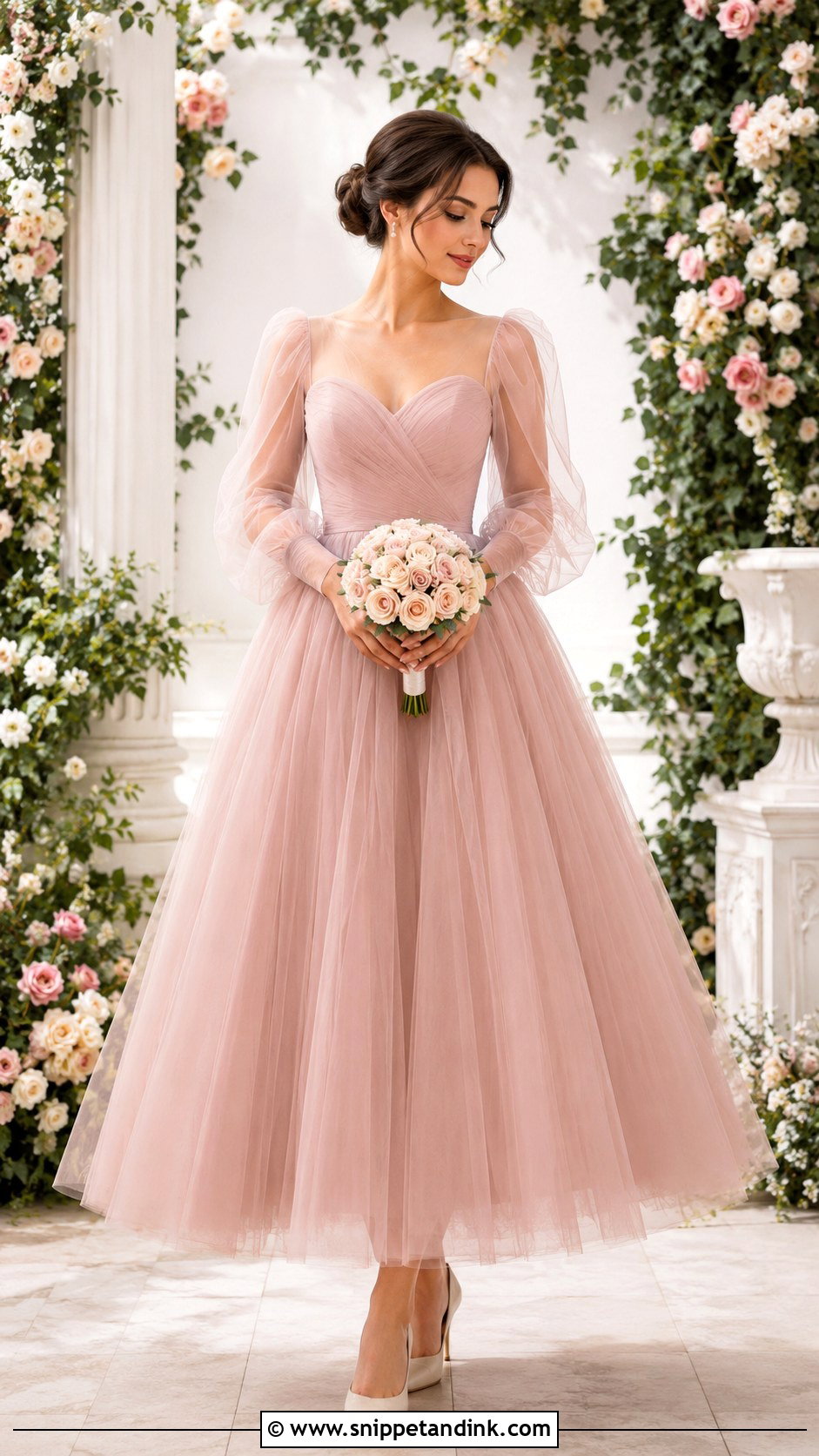 Rose Wedding Dress With Puff Sleeves - Snippet and Ink - 25 Rose Wedding Dress Ideas