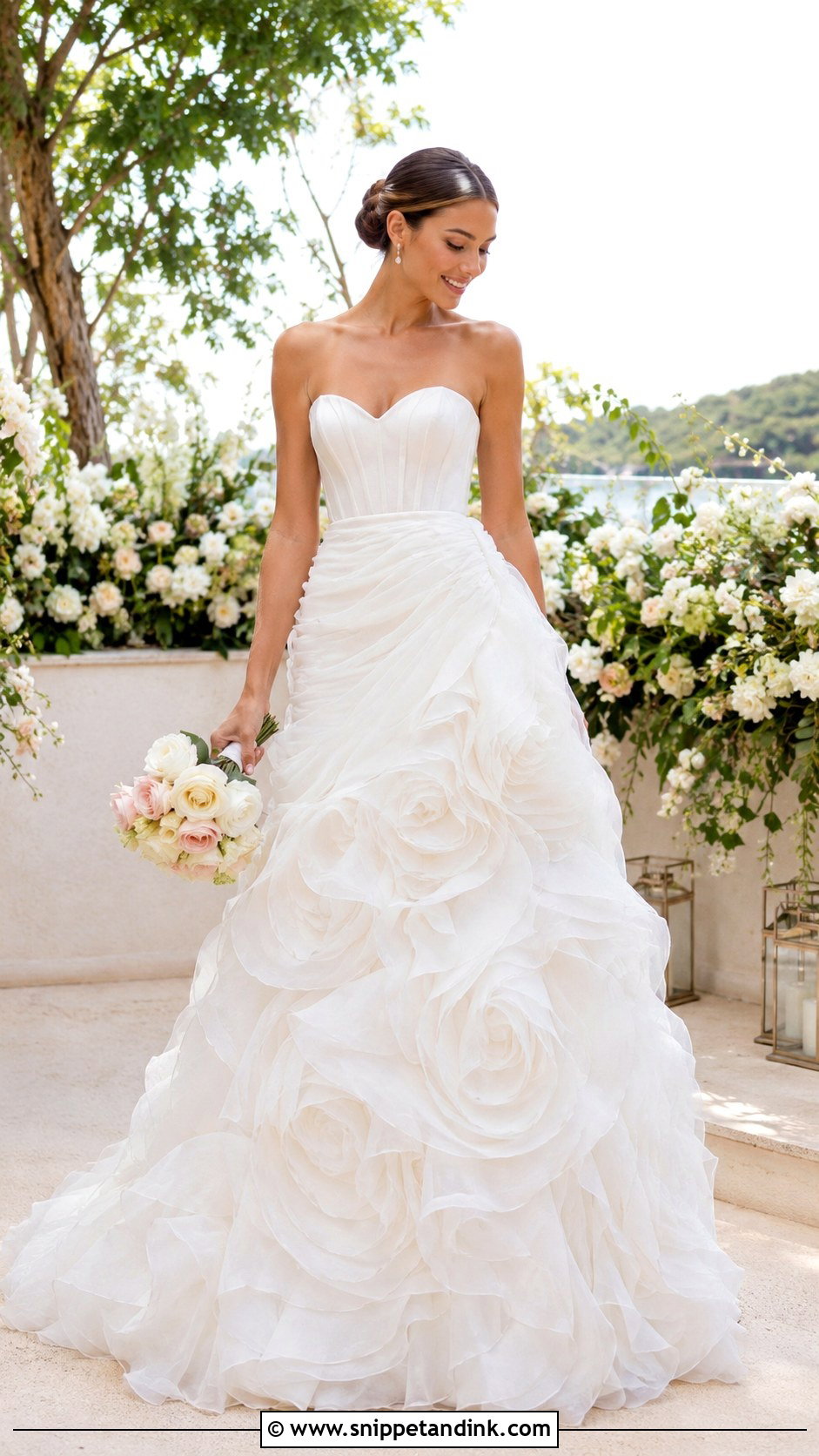 Rose Wedding Dress With Ruffle Skirt - Snippet and Ink - 25 Rose Wedding Dress Ideas