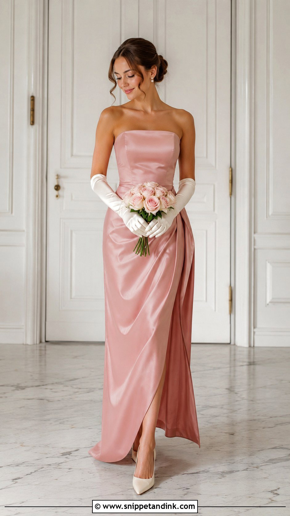 Rose Wedding Dress With Satin Gloves - Snippet and Ink - 25 Rose Wedding Dress Ideas
