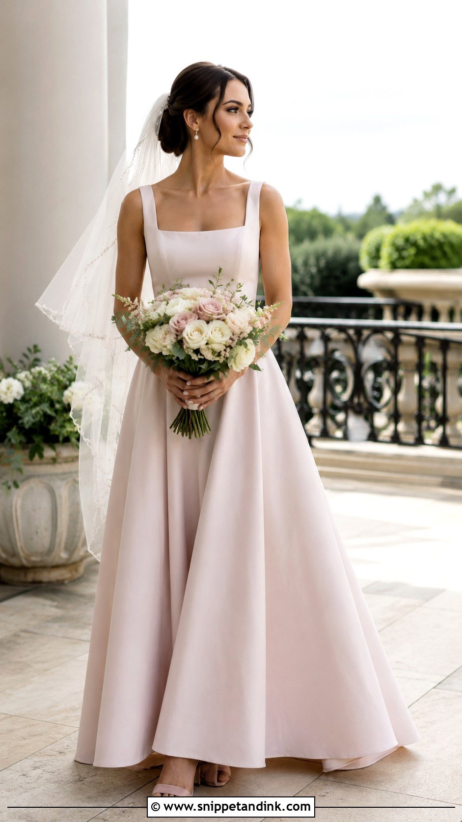 Rose Wedding Dress With Square Neckline - Snippet and Ink - 25 Rose Wedding Dress Ideas