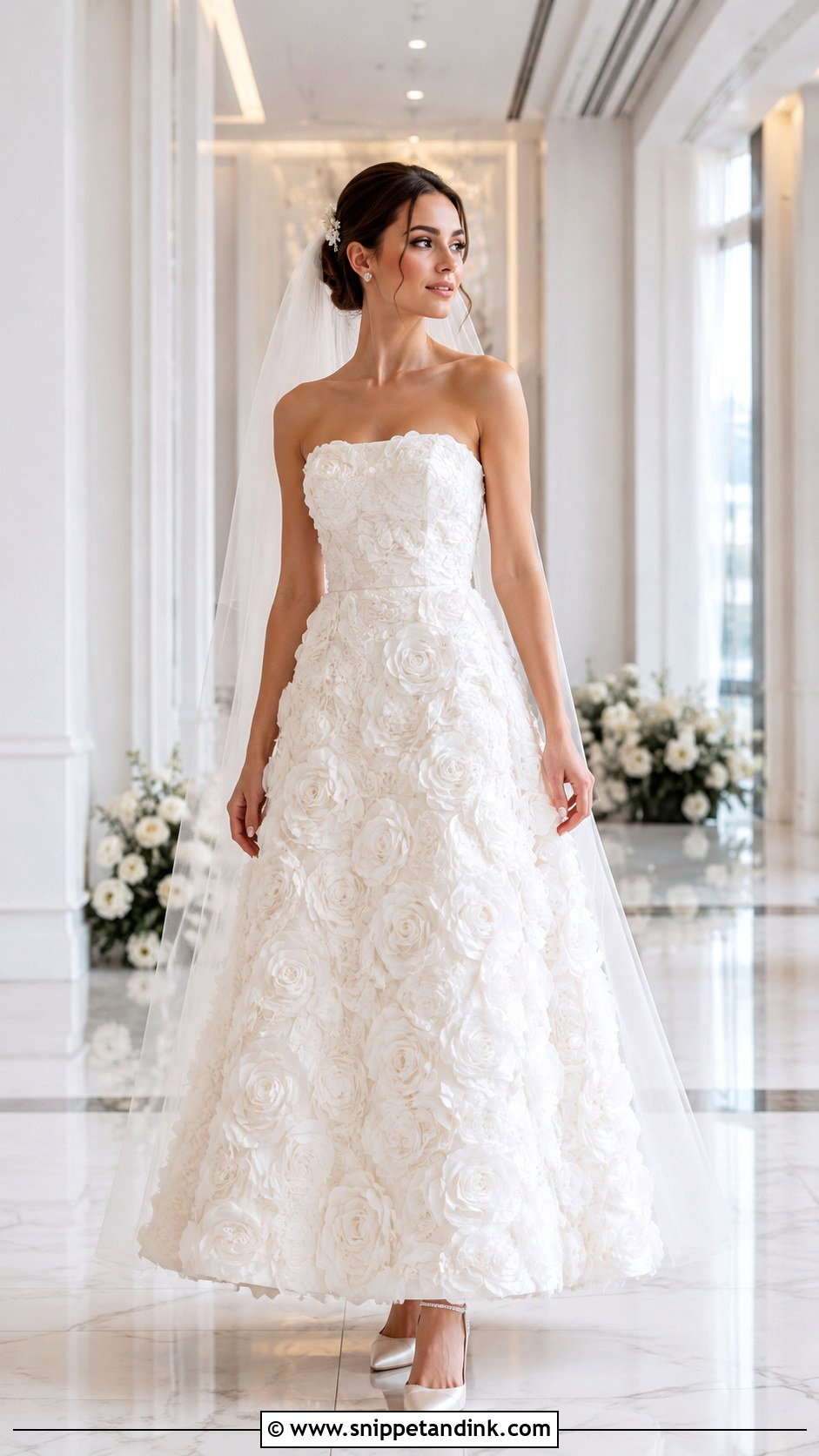Rosette Wedding Dress - Snippet and Ink - 20 Girly Wedding Dress Ideas