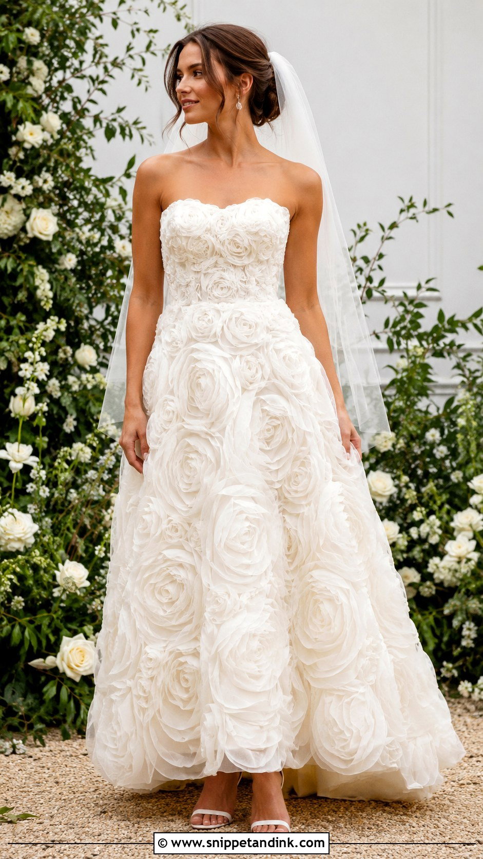 Rosette Wedding Dress - Snippet and Ink - 25 Textured Wedding Dress Ideas