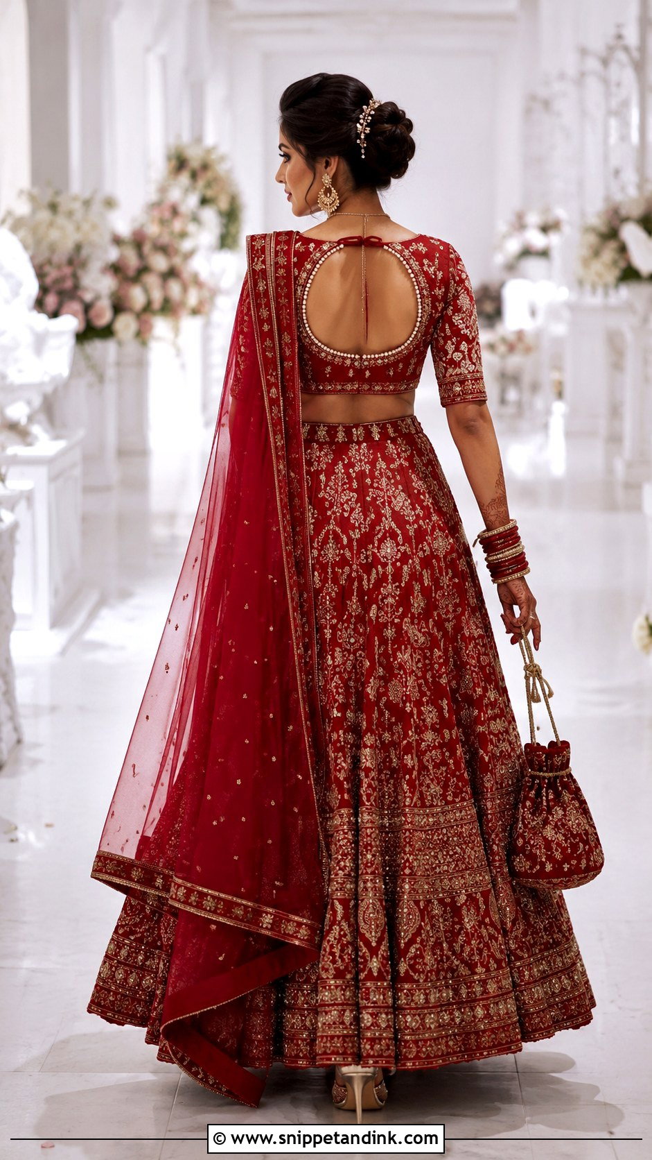 Round Cutout Bridal Blouse Back - Snippet and Ink - 20 Bridal Blouse Back Designs