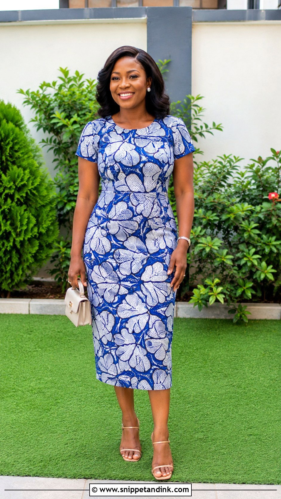 Round Neck Ankara Gown - Snippet and Ink - 25 Simple Material Gown Style Ideas
