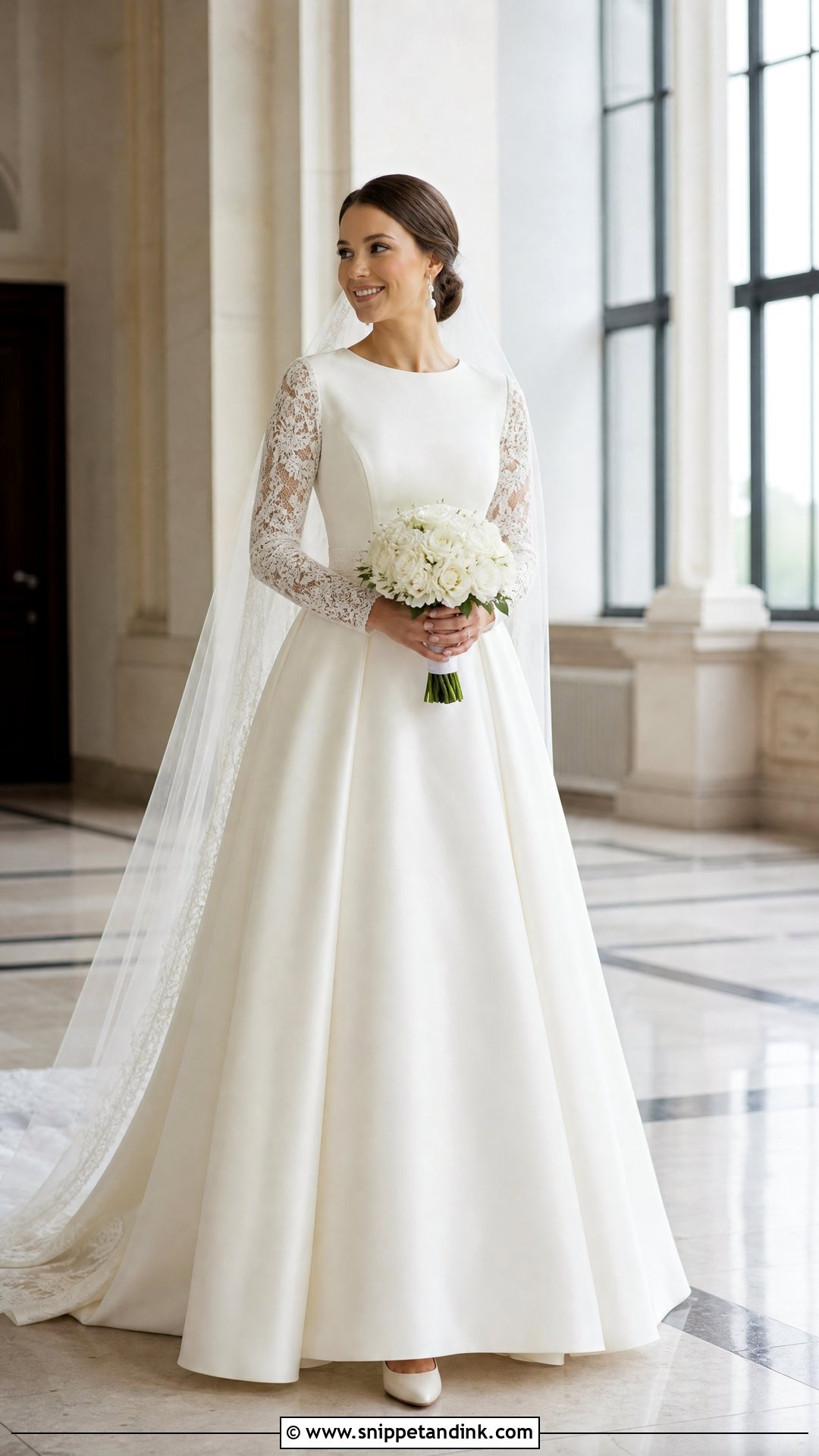 Round Neck Modest Wedding Dress - Snippet and Ink - 20 Round Neck Wedding Dress Ideas
