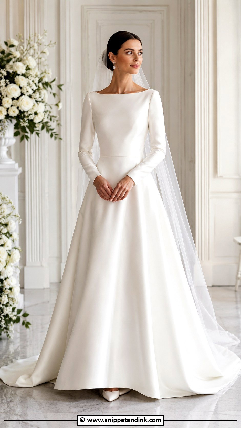 Royal Bateau Neck Wedding Dress - Snippet and Ink - 35 Royal Wedding Dress Ideas