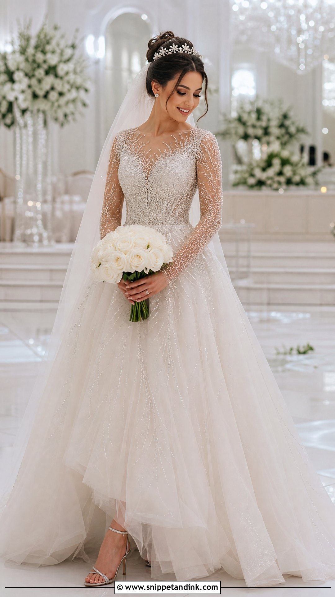 Royal Beaded Tulle Wedding Dress - Snippet and Ink - 20 Royal Wedding Dress Royalty Ideas