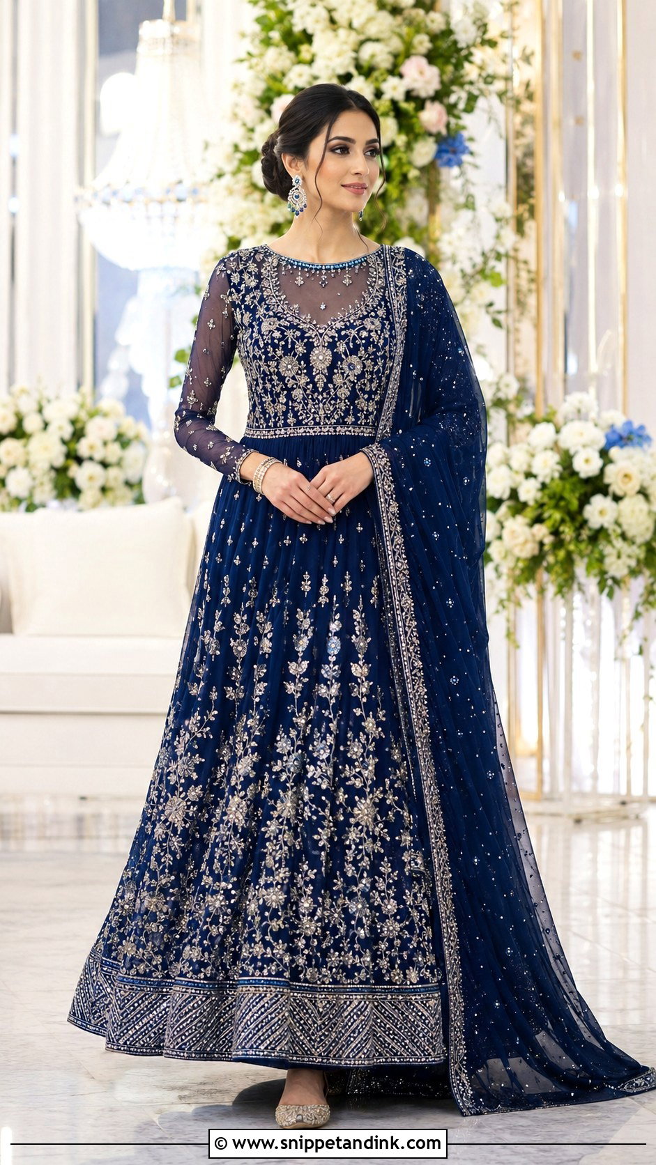 Royal Blue Anarkali Bridal Dress - Snippet and Ink - 20 Anarkali Bridal Dress Ideas