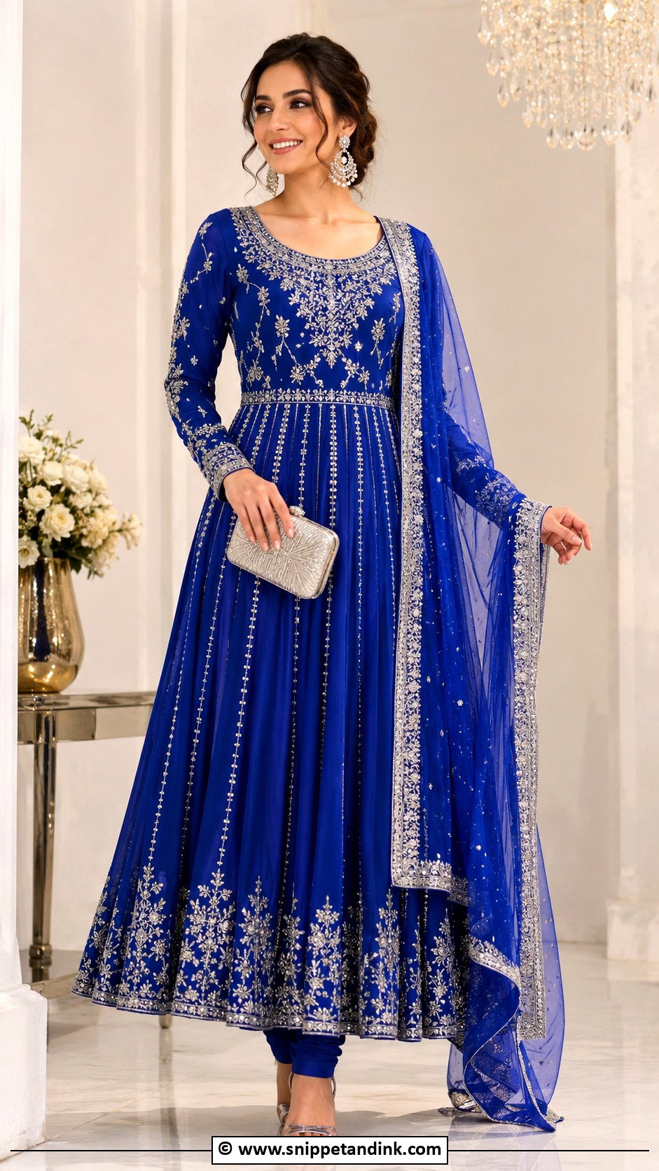 Royal Blue Anarkali Wedding Suit - Snippet and Ink - 25 Heavy Anarkali Wedding Suits