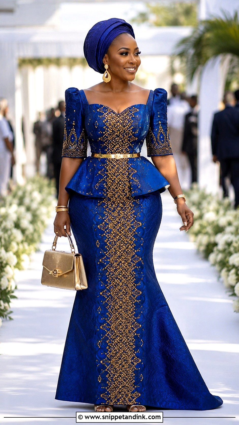 Royal Blue And Gold Membeso Dress - Snippet and Ink - 20 Membeso Dress for the Bride Ideas