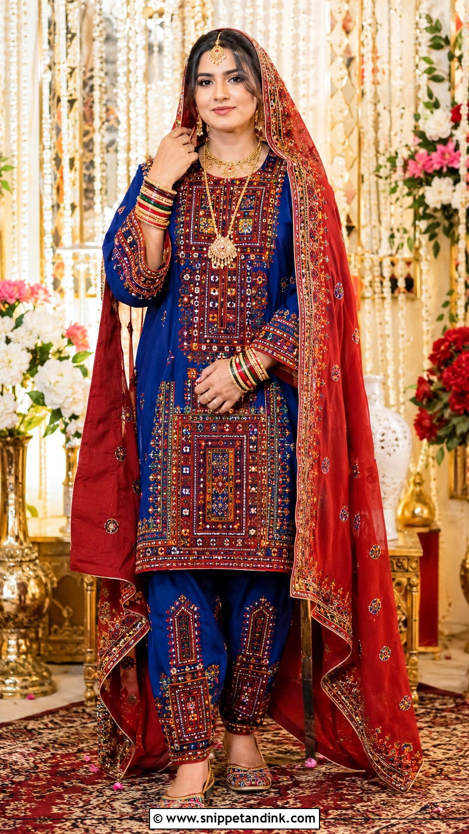 Royal Blue Balochi Bridal Dress - Snippet and Ink - 20 Balochi Bridal Dress Ideas