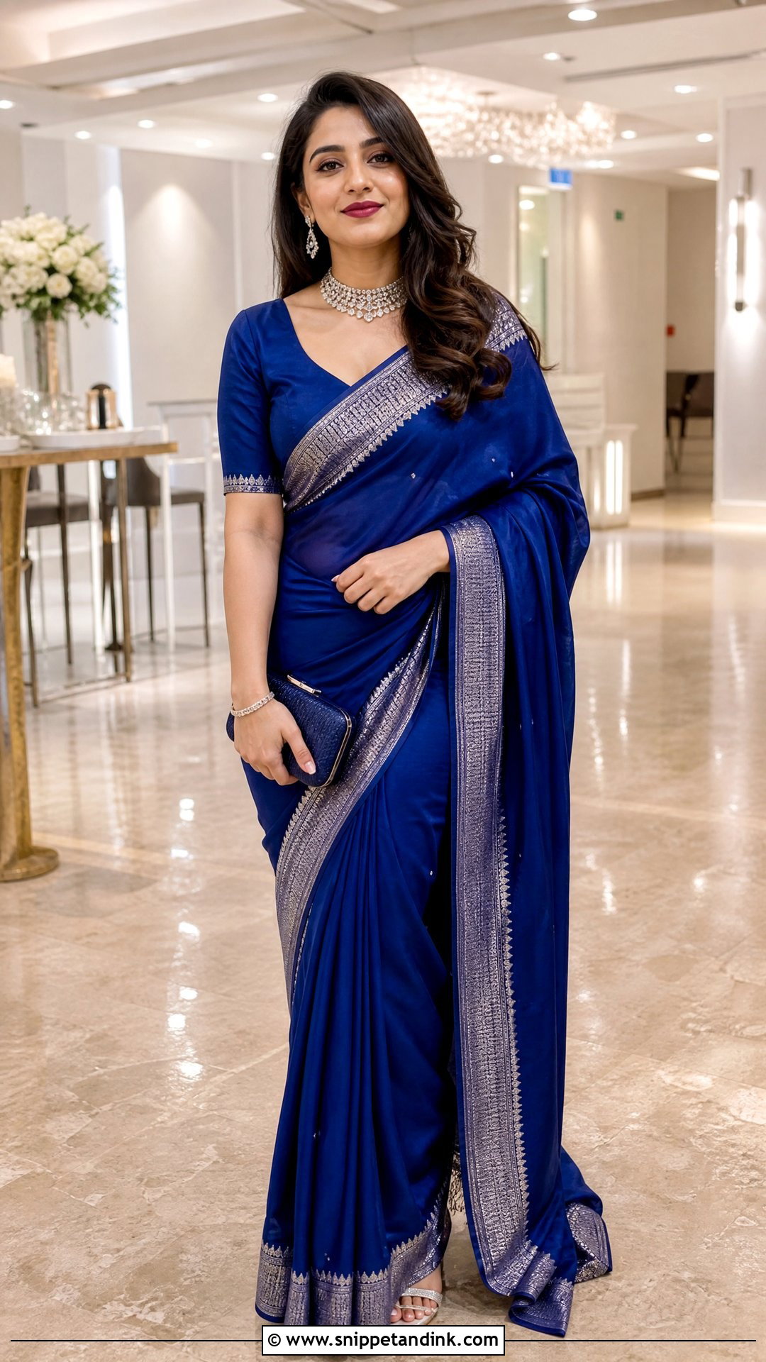Royal Blue Bengali Bride Look - Snippet and Ink - 20 Simple Bengali Bride Ideas