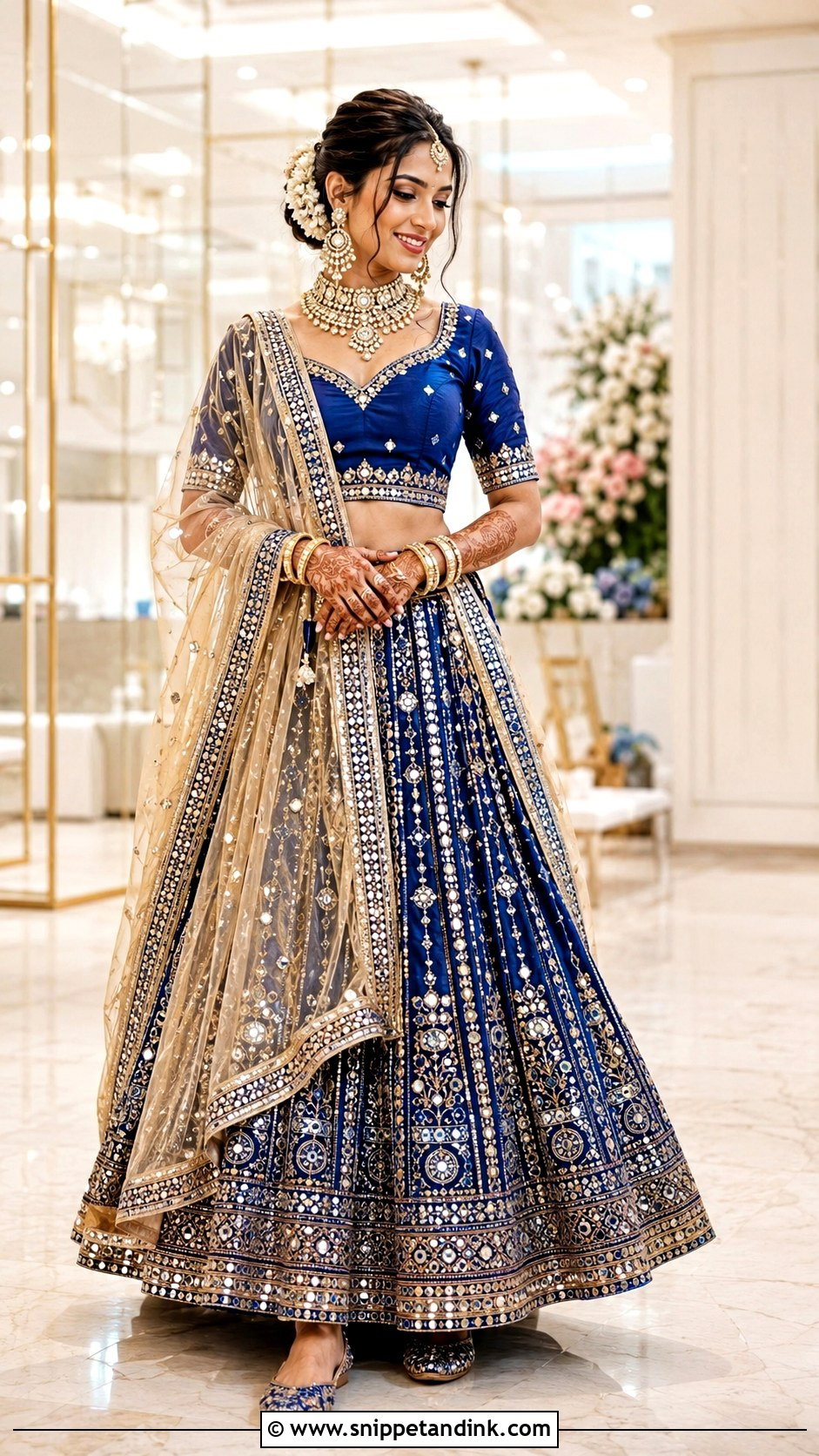 Royal Blue Bridal Chaniya Choli - Snippet and Ink - 20 Bridal Chaniya Choli Ideas