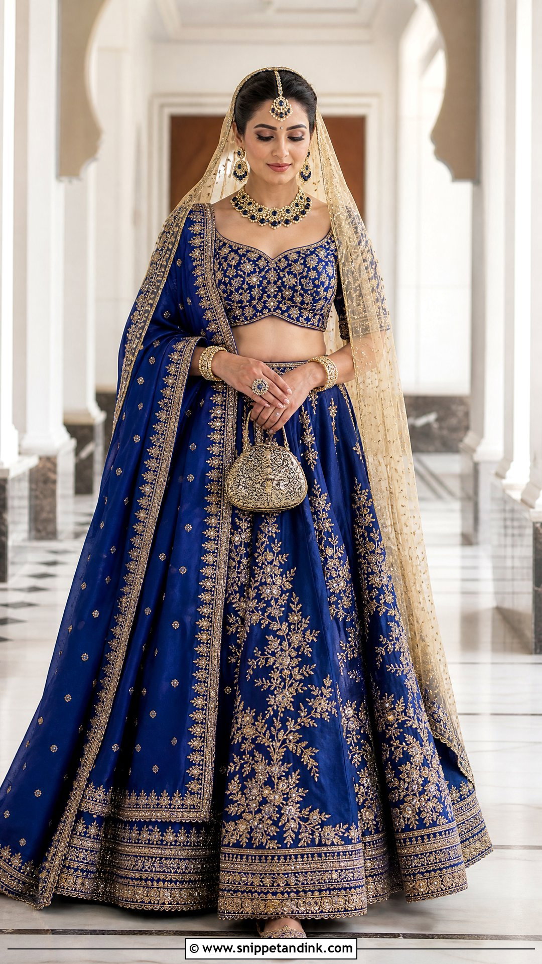 Royal Blue Bridal Lehenga - Snippet and Ink - 25 Royal Indian Brides Ideas