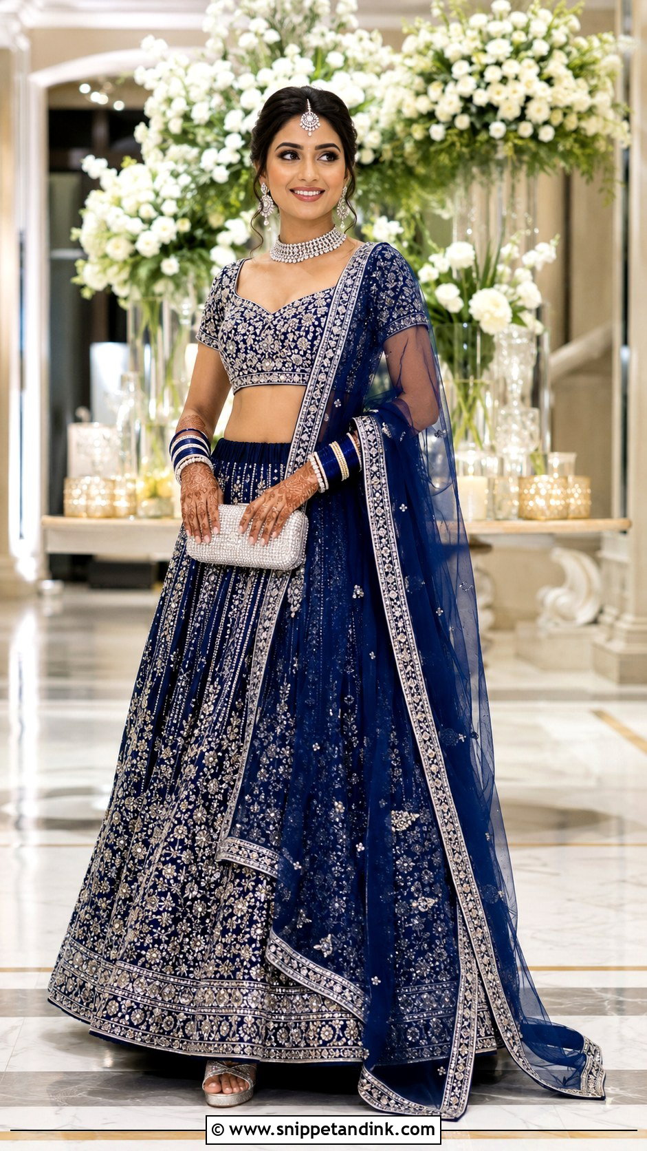 Royal Blue Bridal Lehenga - Snippet and Ink - 20 Indian Style Dulhan Dress Ideas