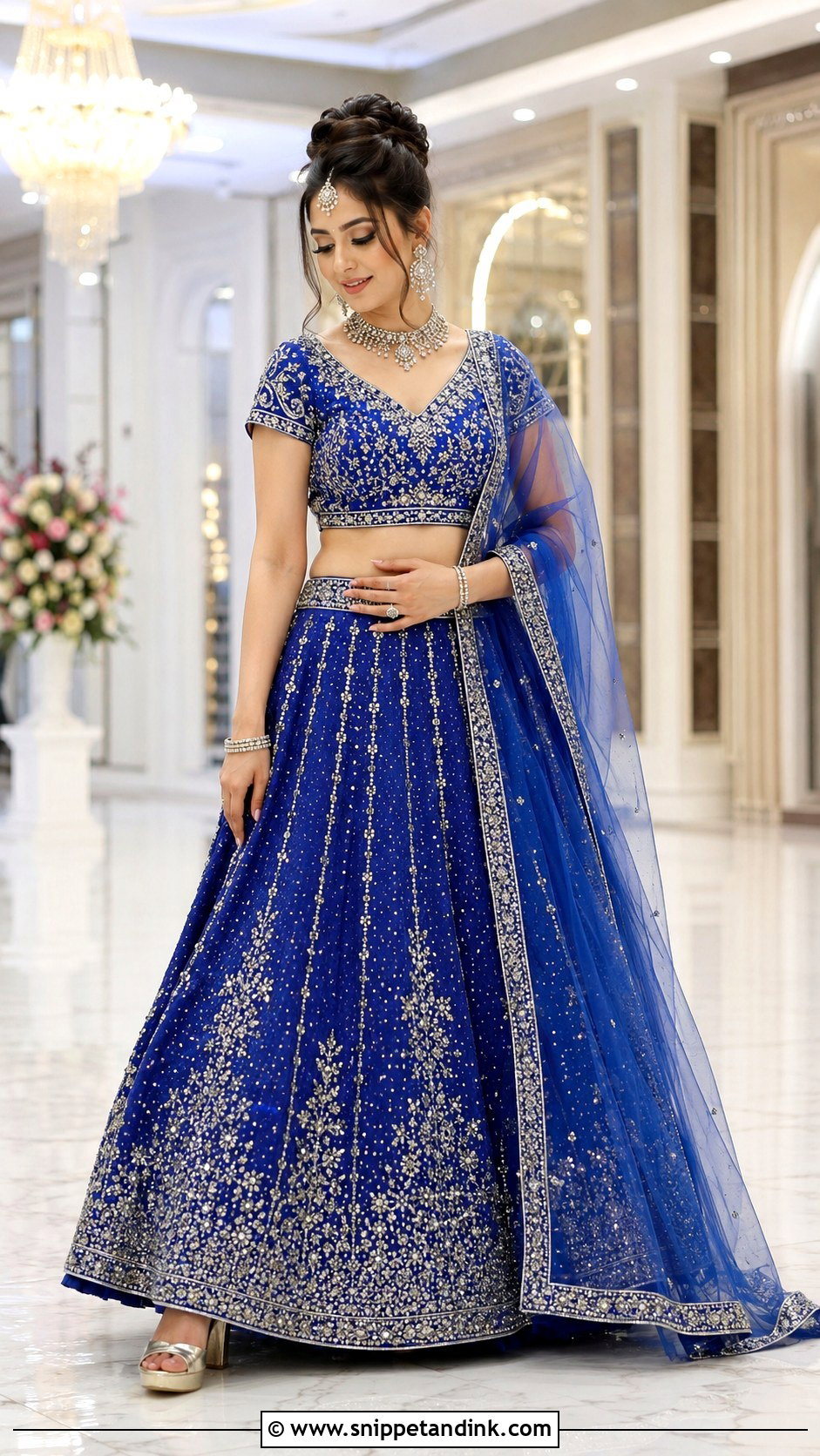 Royal Blue Bridal Lehenga Choli - Snippet and Ink - 20 Bride Choli Ideas